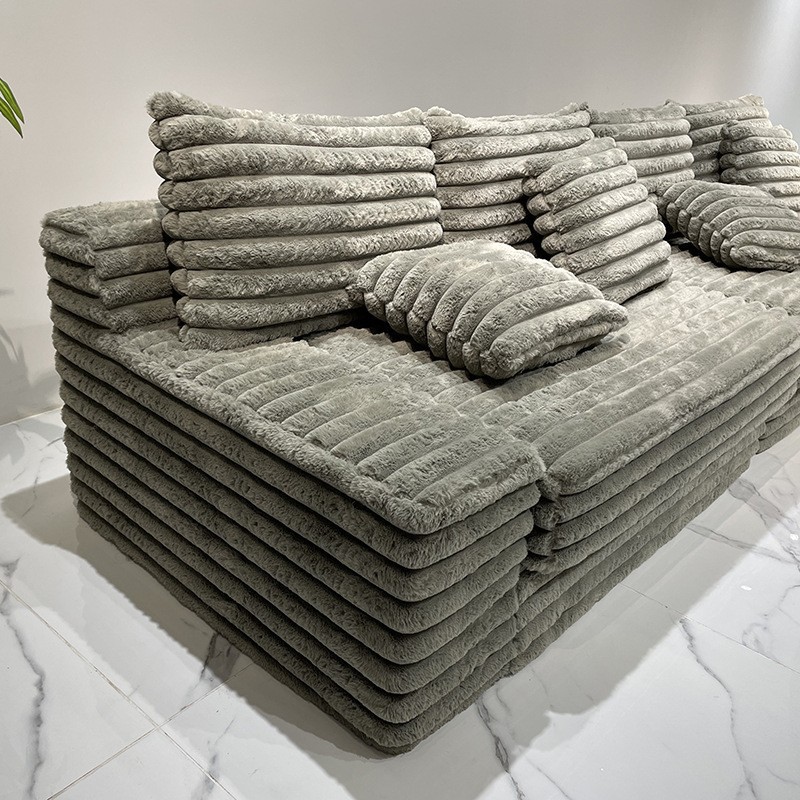 Lazy Frameless and Boneless Corduroy down Cloud Sofa Bed, Removable and Washable, Suitable for Living Room, Balcony, and Bedroom Seating