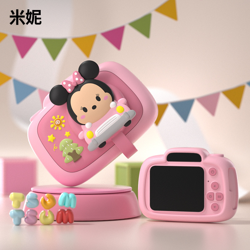 Auténtica cámara fotográfica digital para niños Aisha Strawberry Bear Cartoon HD doble cámara mini regalo para niños