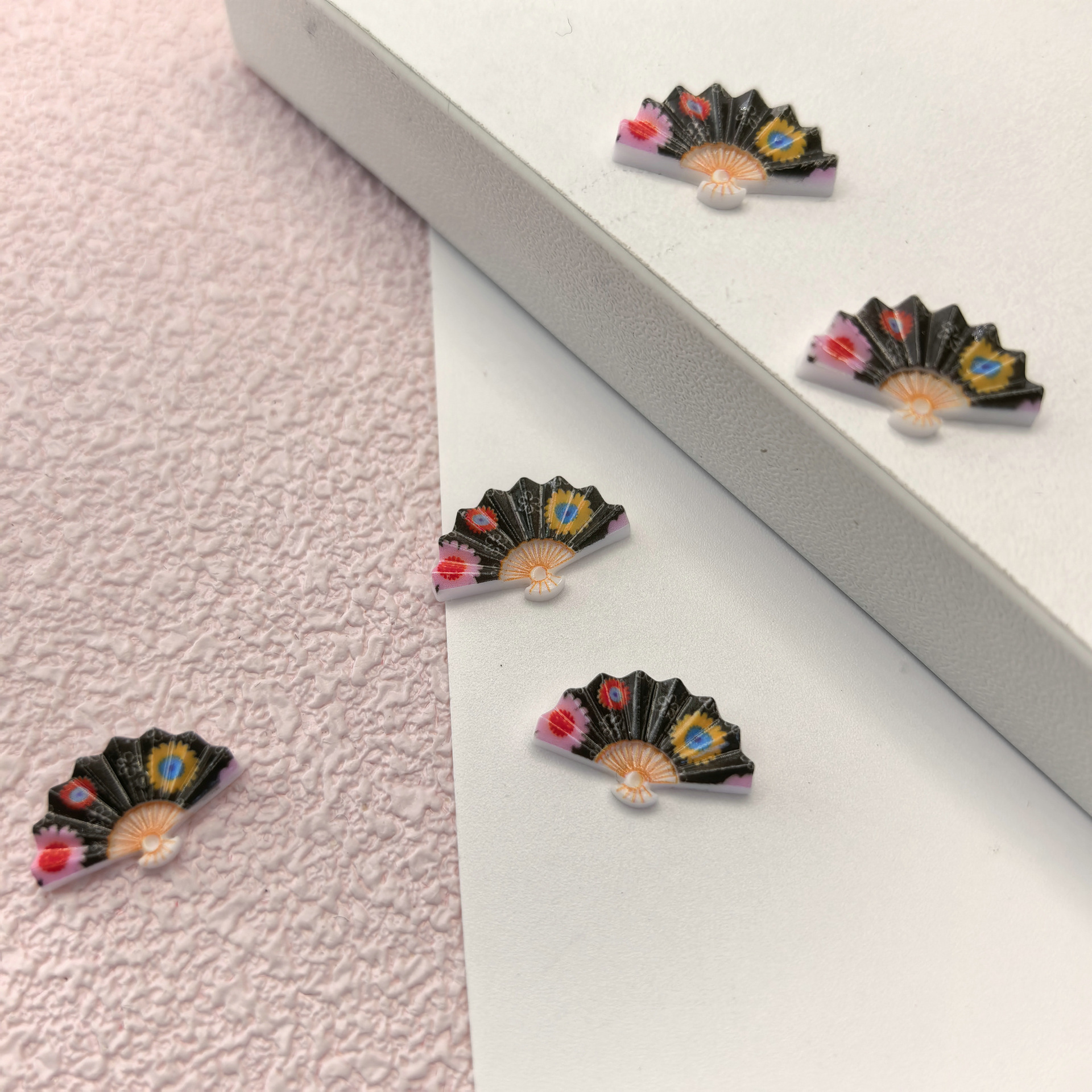 夏天跨境国潮爆款扇子树脂手工DIY服装辅料手机壳配件批发00