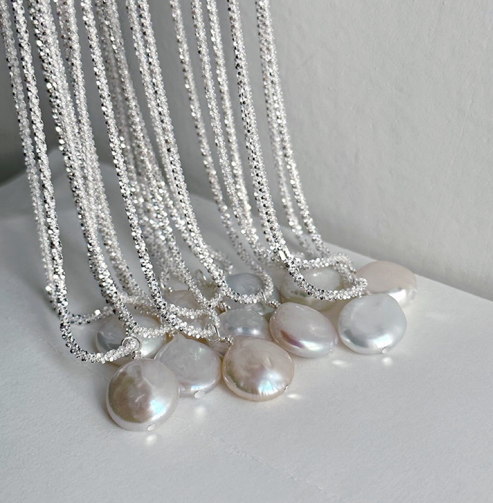 6g Weight Mother pearl shellfish Pendant Material Pendant Necklace Classification 925 sterling silver Chain Material Holiday, Daily Occasion Freshwater Pearl, Sterling Silver Material Geometric Pattern Women's Gender Polishing Design Elegant, Simple Style Style Freshwater Pearl Sterling Silver Polishing Geometric Pendant Necklace 3