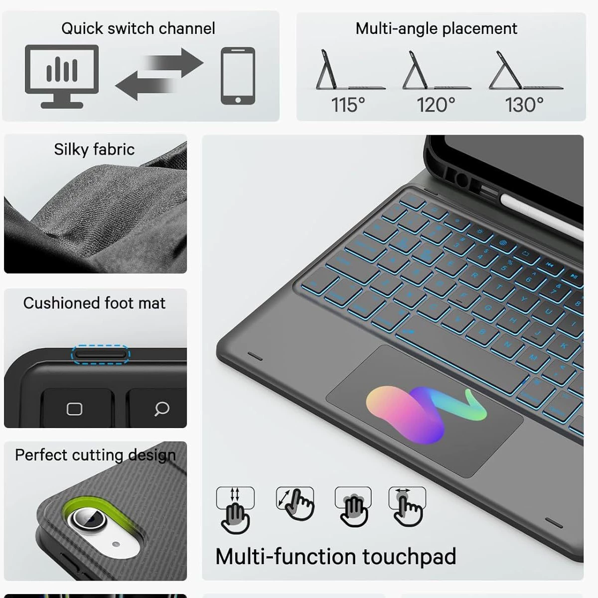 Suitable for ipad11 generation/ipad10 generation 10.9 ipad protective case ipad bluetooth keyboard magic control feel 2025