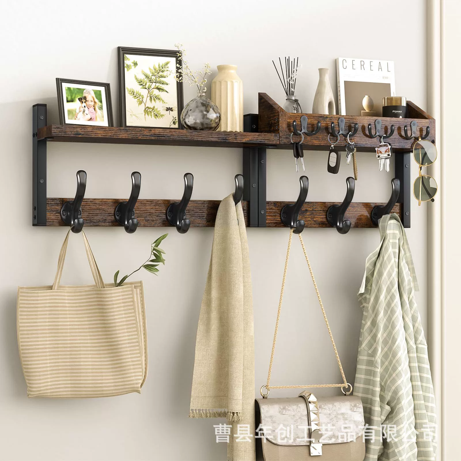 Деревянная настенная вешалка для входной двери для подвешивания одежды, шляп, сумок, стойка для хранения и организации, стойка для демонстрации фотоукрашений