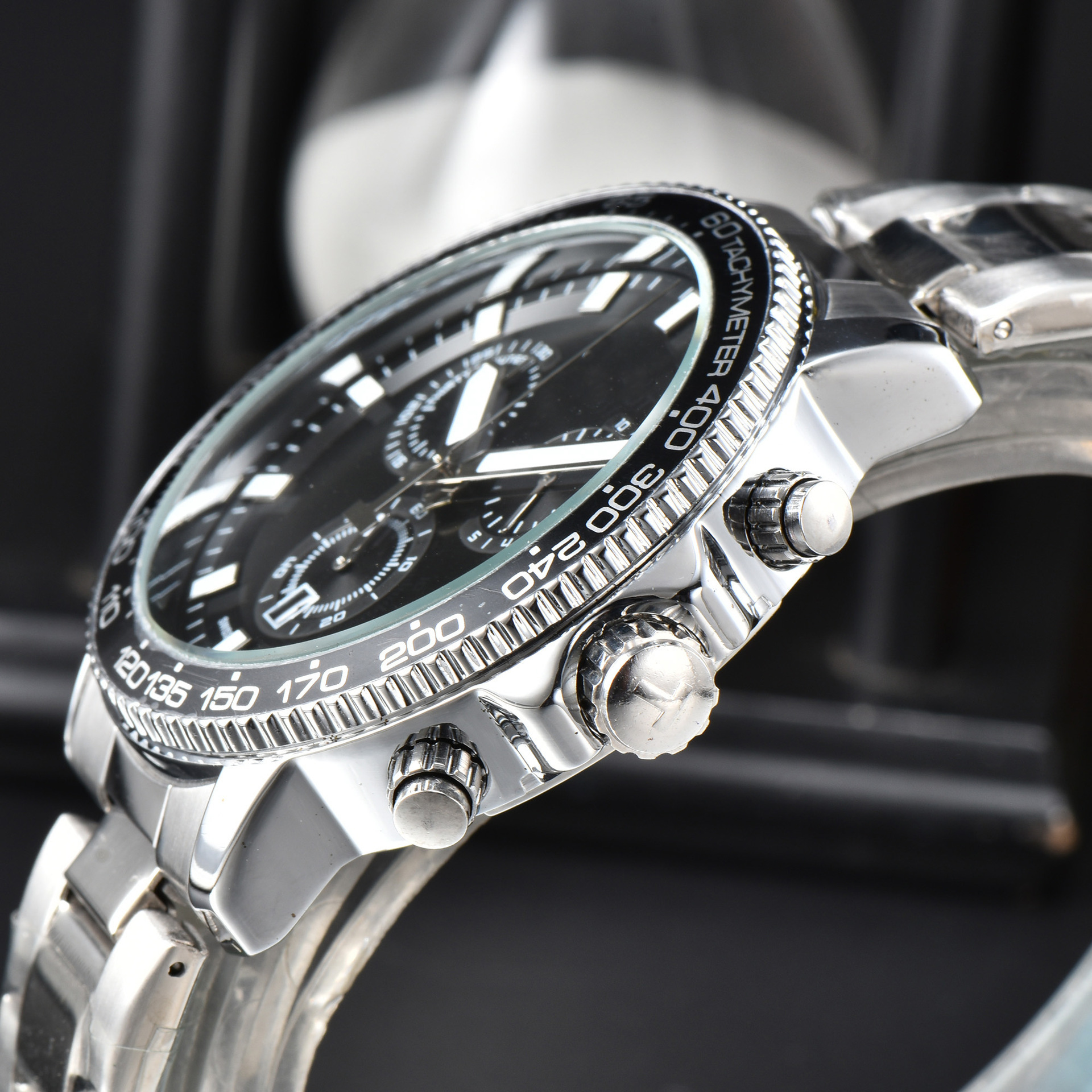 Multifunctional Fully automatic Men's Six Needle Full Function Quartz with Steel Band Timing Watch_voghion.com