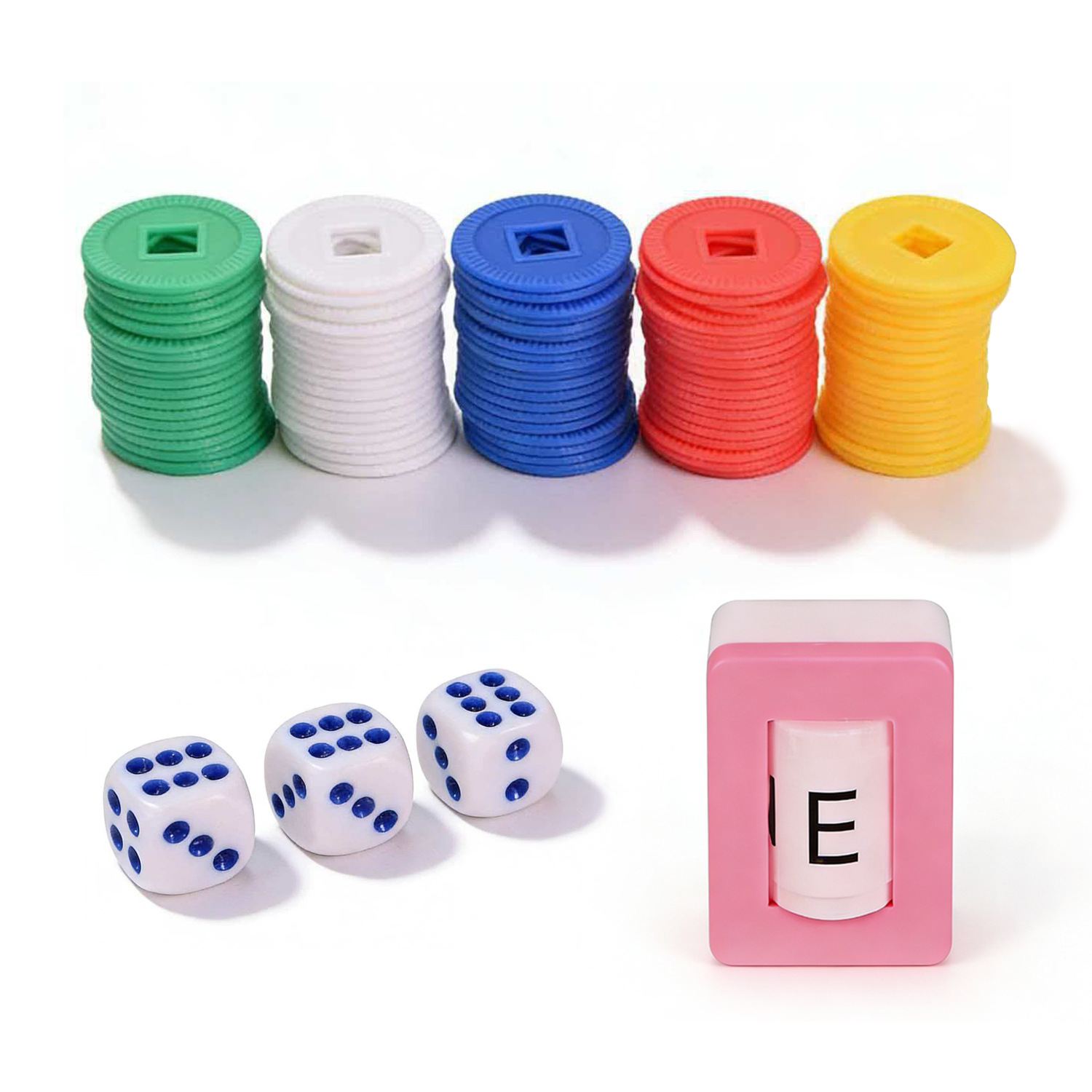 Cross-Border Amazon American-Style Mahjong Chips with English Directions, Casino Accessories, Chip Coins, Chip Cards