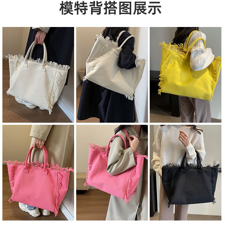Bolsa de lona portátil con bordas personalizadas logotipo de alto nivel bolso especial bolso de mujer de viaje de gran capacidad bolso de bordas image 5