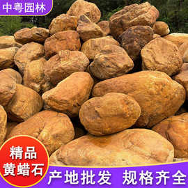 黄腊石厂家黄石景观石天然黄石鱼池驳岸假山石花园庭院黄蜡石摆件