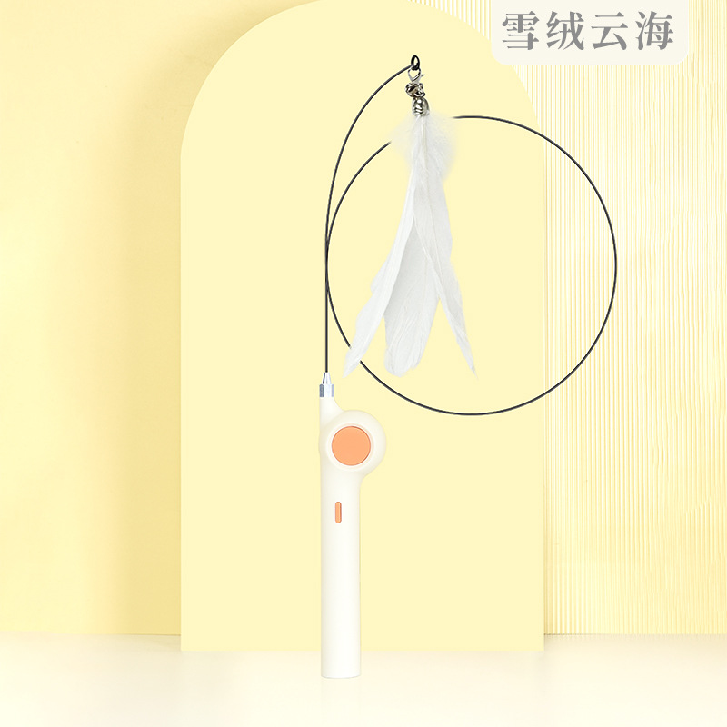 Juguete del gato simple láser divertido gato palo avanzado alambre de acero pluma divertido gato palo con luz láser al por mayor suministros para mascotas