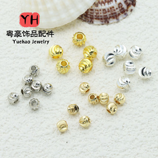 14k gold color retention diy jewelry accessories copper beads watermelon beads batch flower pumpkin beads beads beads handmade beaded accessories