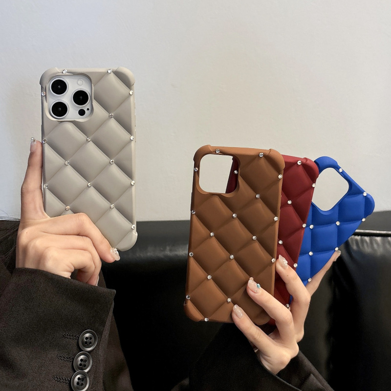 DIY Rhinestone Apple 17Pm Phone Case, Diamond Pattern 16E Niche 15 Matte 17E Apple 17Pro Phone Case
