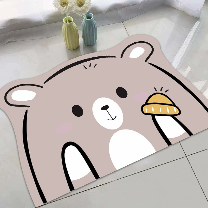 Мультяшная Bath Mat, 3D Face Blush Crystal Velvet, впитывающая влагу, разные размеры