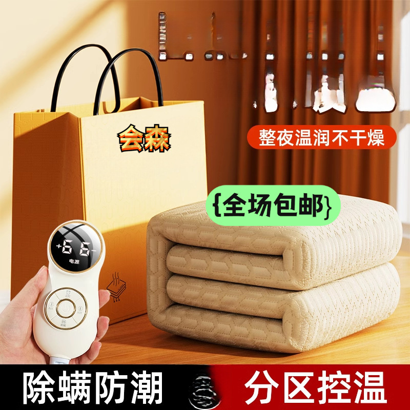 2025年新款水暖毯电热毯石墨烯除螨加厚水循环单人电褥子床垫