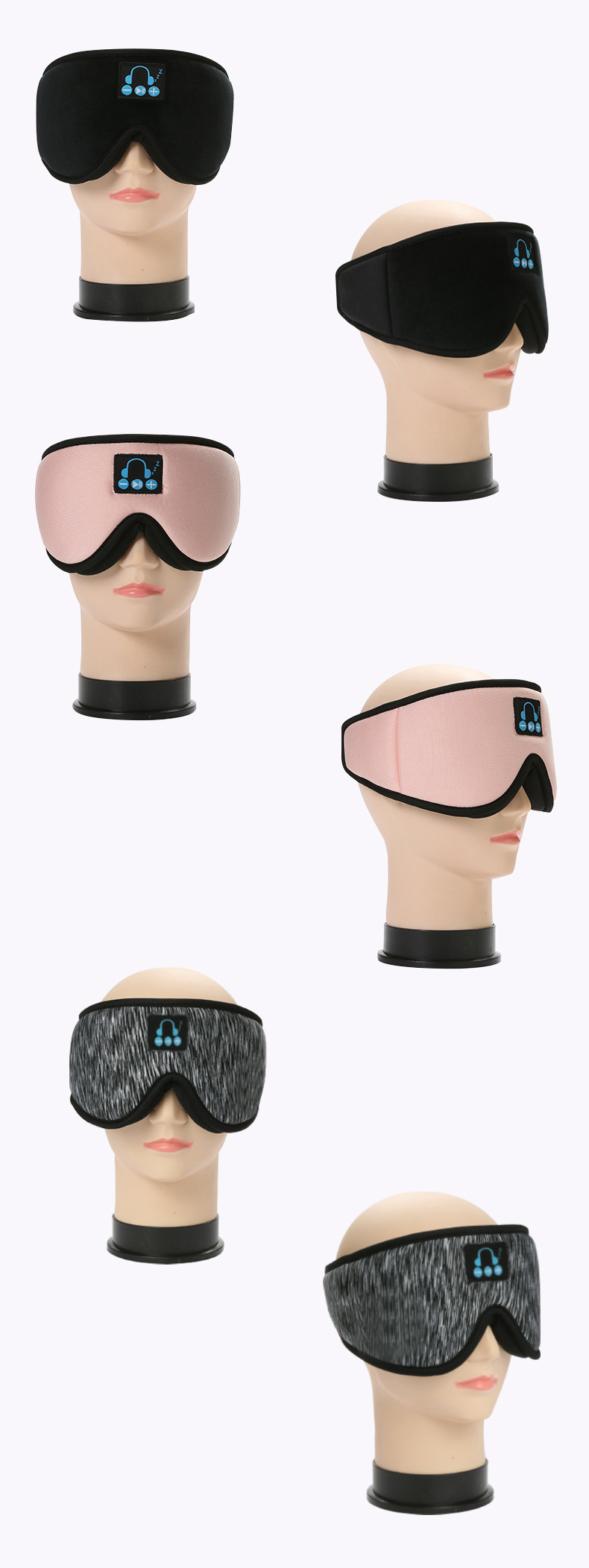Cross-border Hot Selling 3d Wireless Bluetooth Eye Mask Shading And Ventilation Stereo Music Sleep Headset Eye Mask Wholesale display picture 1