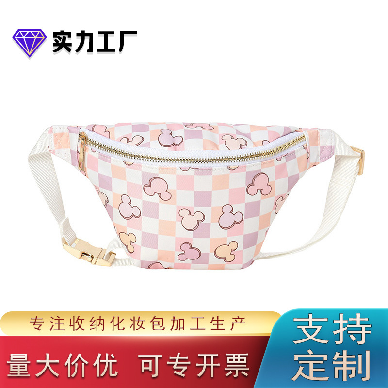 High-End Large-Capacity Printed Children's Mickey Waist Bag Multi-Functional Waterproof Outdoor Sports Crossbody Bag Lightweight and Waterproof