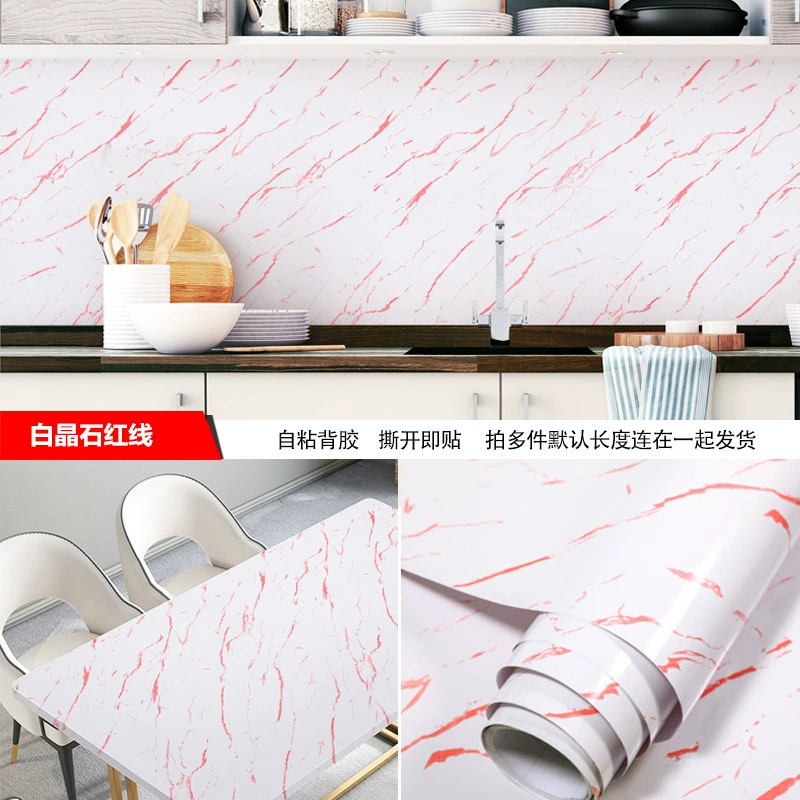 Self-adhesive Marble Vinyl Sticker Roll, Waterproof & Heat‑Resistant, Widths 40–120 cm