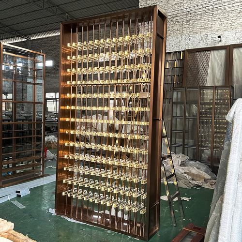 High-end customized normal temperature wine cabinet with light, acrylic wine rack, foreign wine display cabinet, stainless steel wine cabinet display rack