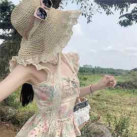 2024年新款精致少女荷叶小飞袖荷叶边修身显瘦方口领甜美上衣
