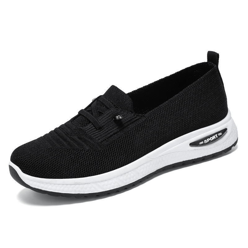 Zapatos de mujer primavera zapatos casuales grandes transfronterizos transpirables zapatos de malla ligera zapatos de lazos suaves zapatos de mujer