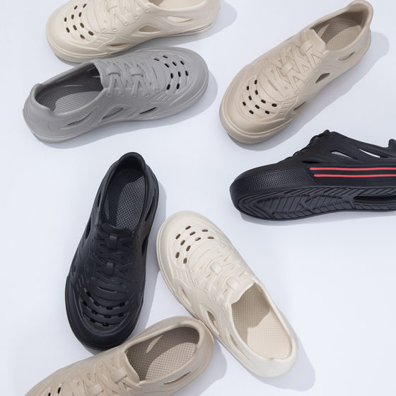 Men's Shoes 2025 New Summer Outer Wear Hollow Hole Shoes Breathable Sports Leisure Beach Wading Women's Shoes for Foreign Trade