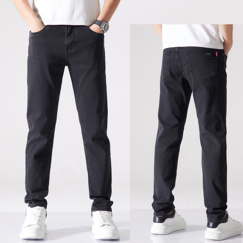 Pantalones vaqueros de los hombres Primavera y cuatro estaciones moda Slim straight stretch coreano casual boutique