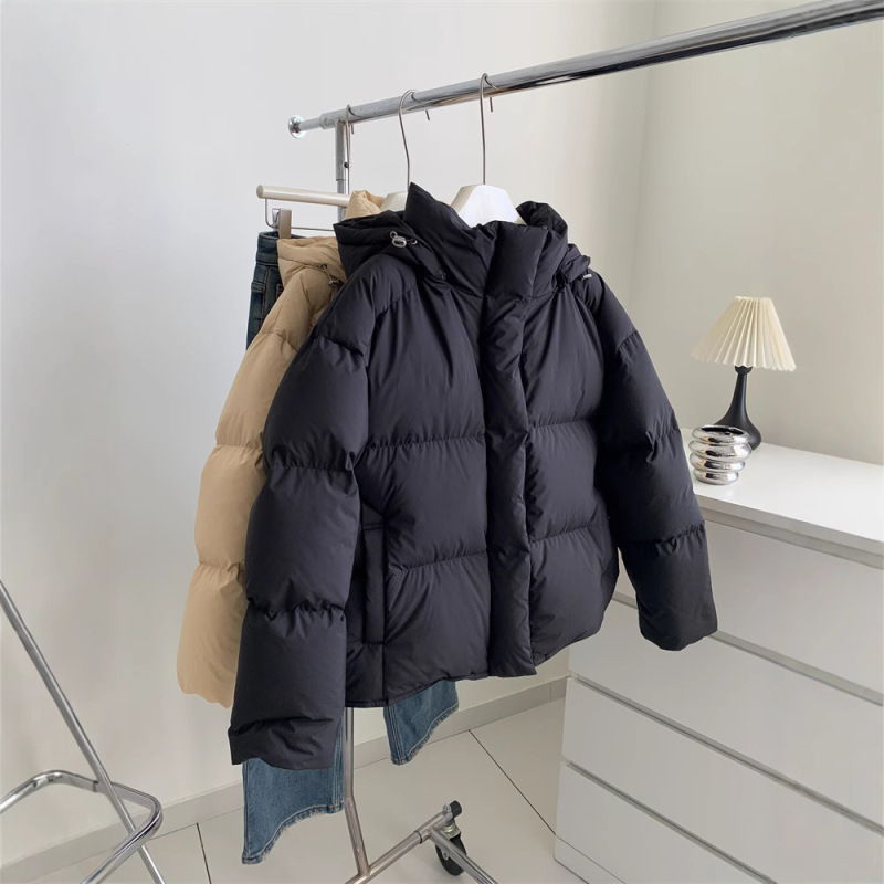 白鸭绒蓬松保暖羽绒服女奶酪面包服可拆卸连帽外套冬品牌女装批发|undefined