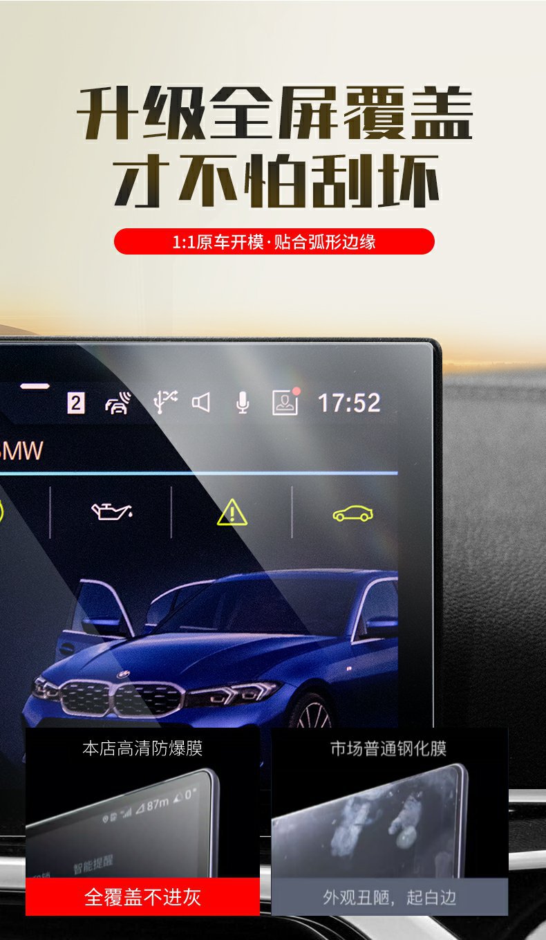 23-24 Changan Lumin Waxy Corn Screen Tempered Film Central Control Navigation Display Car Interior Protection Film