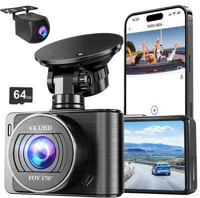 Driving recorder High-Definition Dash Cam with Multiple Languages - dual-recording-with-wifi-4k1080p64g