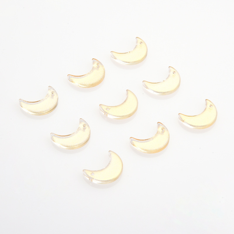 50 Pcs/package Simple Style Moon Glass Stoving Varnish Jewelry Accessories display picture 7