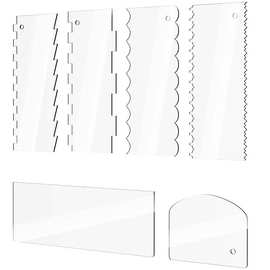 亚马逊新款 透明亚克力糖霜奶油蛋糕平滑刮刀组合 厨房烘焙工具