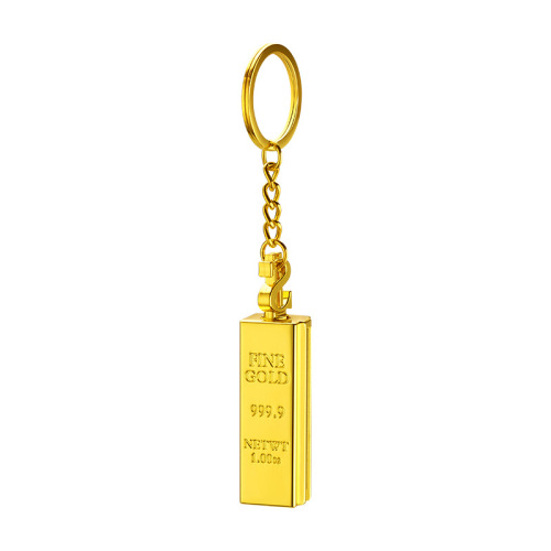 Personalized gold bar small matches all-metal multi-functional keychain 10,000 matches waterproof and windproof lighter wholesale