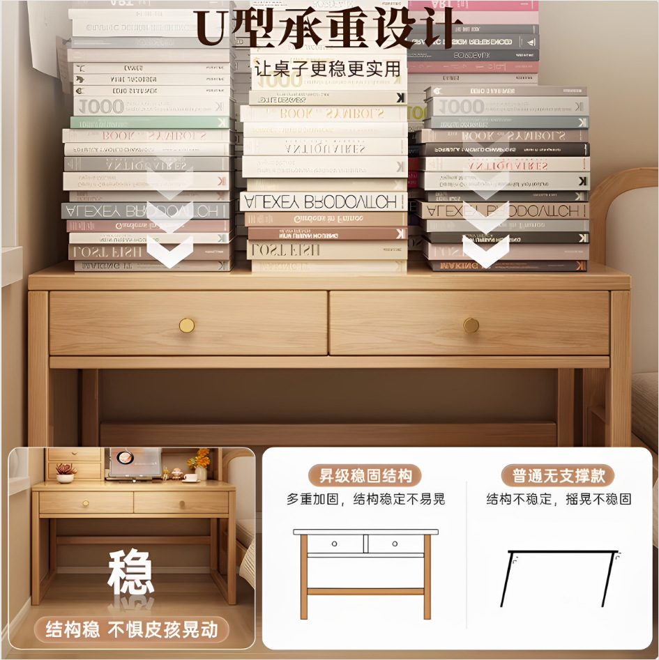 Escritorio de madera maciza mesa de estudio dormitorio mesa de cabecera simple escritorio de escritorio de estudiantes de alquiler de escritorio de escritorio de computadora de oficina para adultos