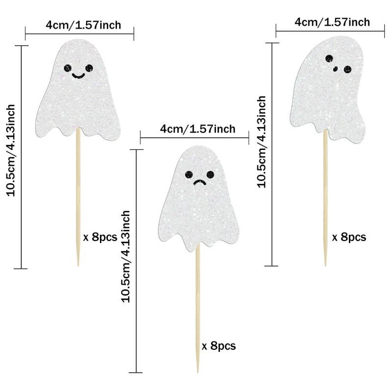 ハロウィン ゴースト カップケーキ デコレーション フラグ付き ハロウィン ジェンダーリビレーション パーティー 誕生日パーティー用|undefined