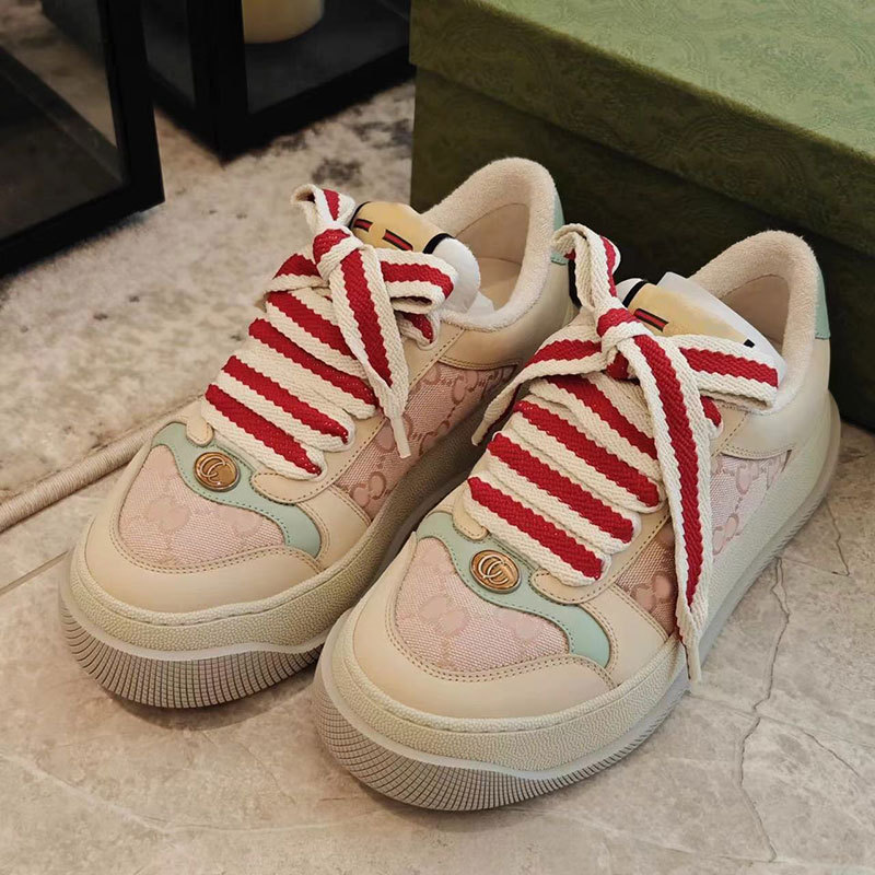 Trendy 2024 Women's Chunky Sneakers, Height-Increasing Casual Shoes for Petite and Plus-Size Women, Thick-Soled Pink Dirty Shoes