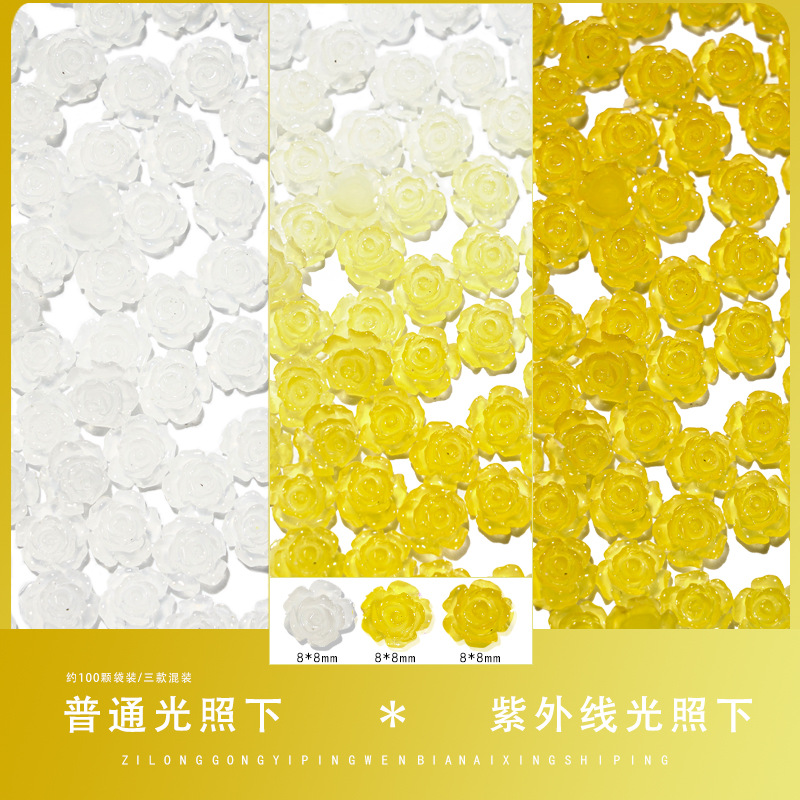 Uña de brillo camellia accesorios de uñas decoración de uñas joyas de flores en joyas de uñas