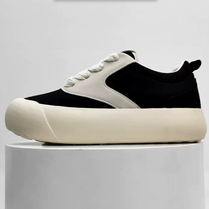 小众厚底蓬蓬鞋男女国潮牌原创增高胖德训鞋情侣大头面包帆布板鞋