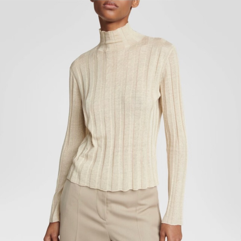 26 Autumn/Winter New TH*ROW Sweater, Wool Half-Turtleneck, Slim-Fit Thin Base Layer, Ribbed Knit Top, Slimming Effect 26 Autumn/Winter New TH*ROW Sweater, Wool Half-Turtleneck, Slim-Fit Thin Base Layer, Ribbed Knit Top, Slimming Effect