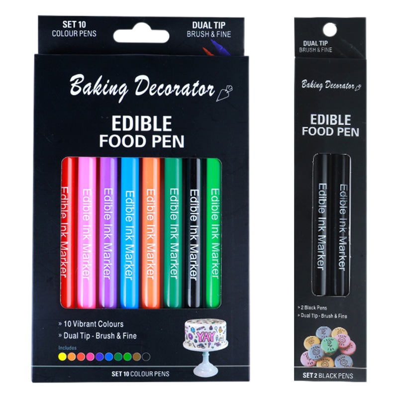 Fabricante en stock pluma de pigmento para hornear comestible fondant biscuit cake material pluma de alimentos gancho línea descripción pluma de alimentos