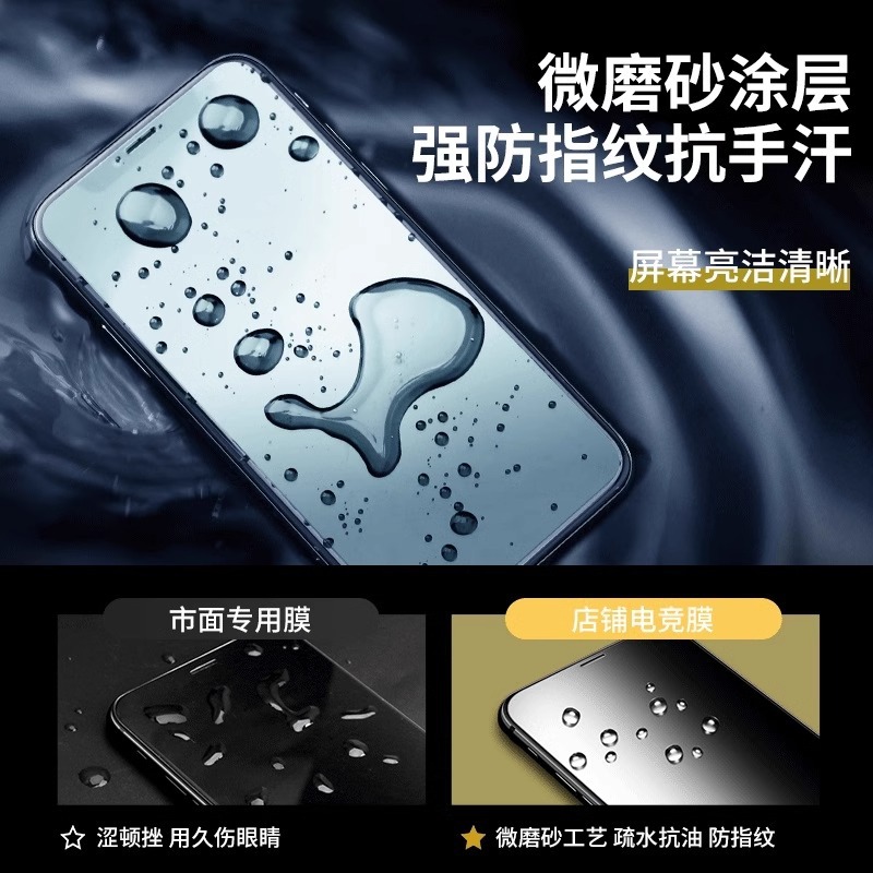 Adecuado para Apple 15 película templada 14 anti-Peeping 13 película de teléfono móvil iPhone14Promax Juego Mini película esmerilada