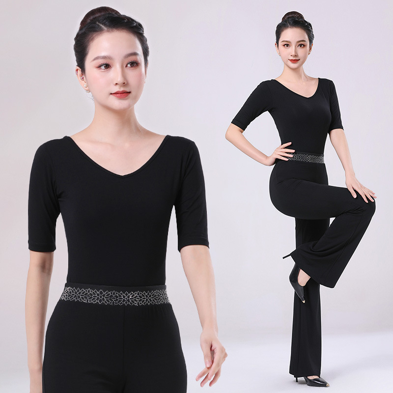 New Style Body Training Clothing Women's Style Body suit High-end Instructor Ballet Dance Training Clothes Long-sleeved Top