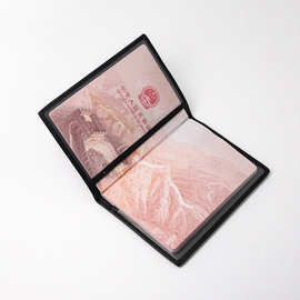 ins风跨境真皮简约护照本证件包 男女港澳通行证夹头层牛皮保护套