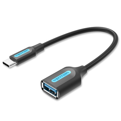 威迅CCV系列USB 3.1 C公对A母OTG数据线圆线PVC款黑色0.15米