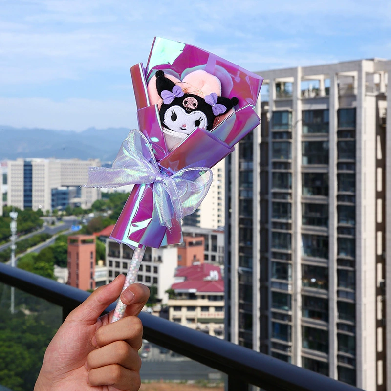 Plush Doll Bouquet for Valentine's Day, Cartoon Character Gift Plushies, 20×5×30 cm