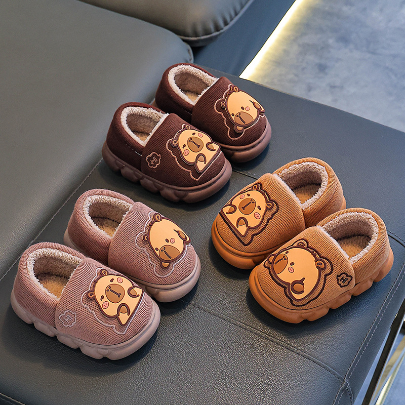 Bolsos de invierno para niños, zapatos de tacones de algodón para niños, zapatillas de algodón para niños mayores, zapatillas de algodón para niños con suela gruesa