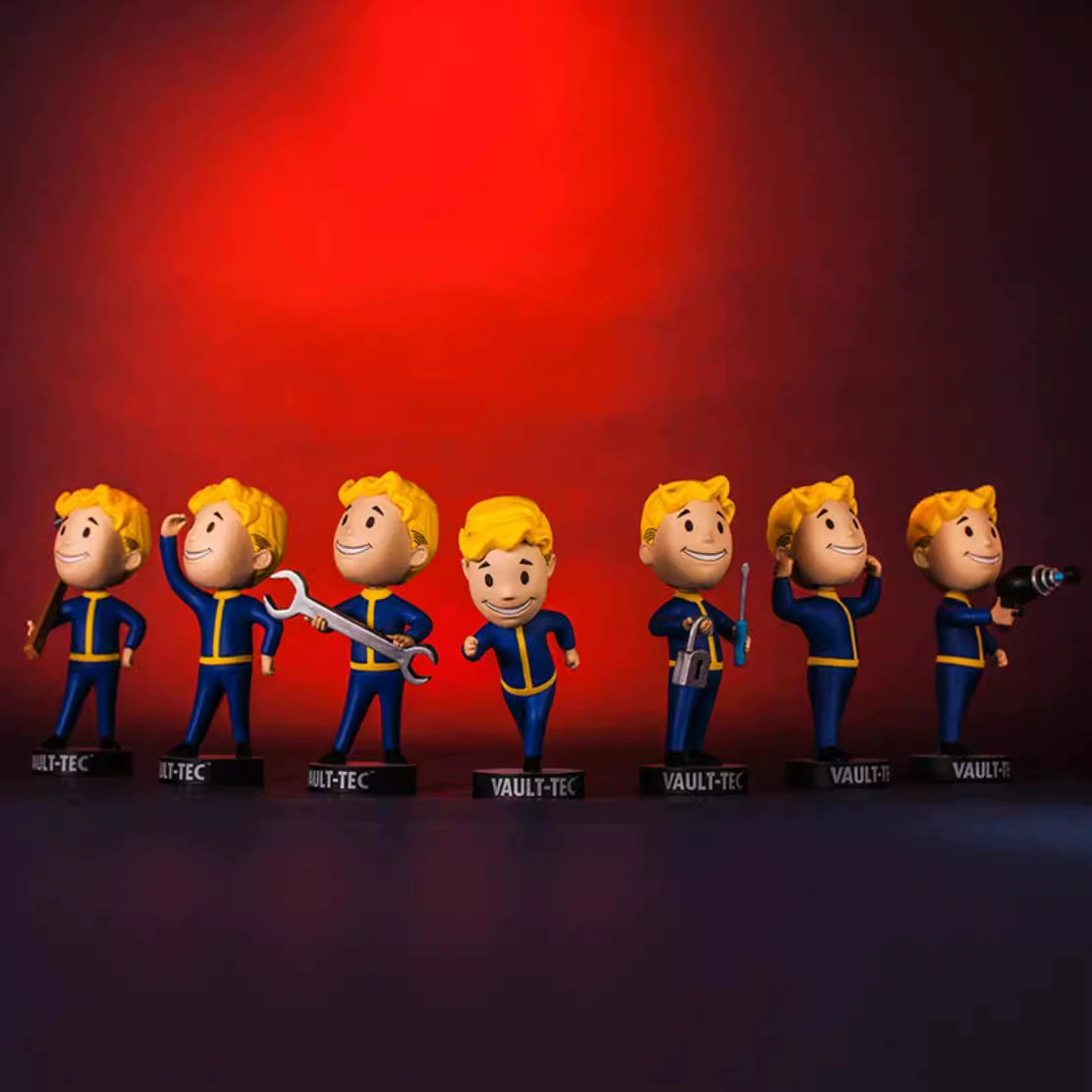 Ручная работа Fallout 7 радиационная детская фигурка, 1‑е поколение, 2‑е поколение, 4‑е поколение, кукла VaultBoy в стиле аниме/мультфильма, декор