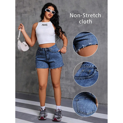 D 25205 High waist slim denim shorts 高腰显瘦牛仔短裤