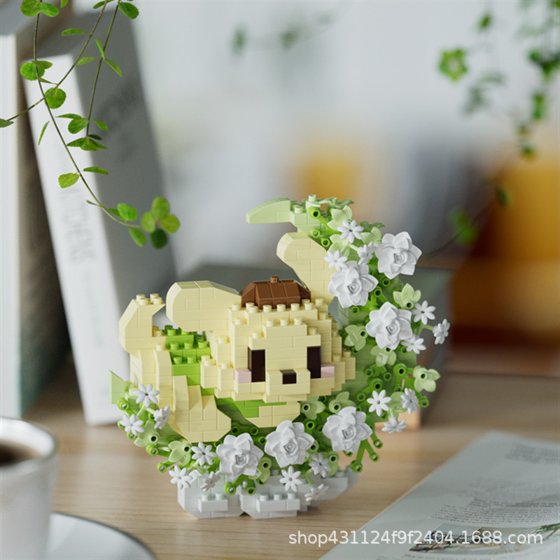 Compatible con Lego inmortal ramo de flores, juguetes de ensamblaje de plantas, adornos de claveles de girasol, regalos de año nuevo para niñas al por mayor