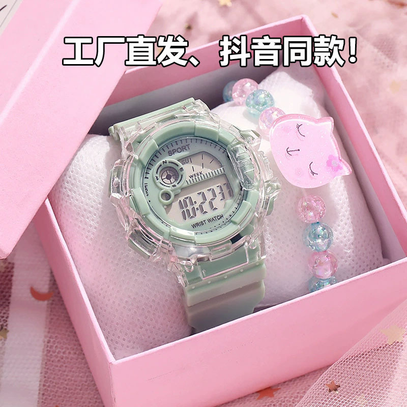 Cross-Border Multifunctional Electronic Watch, High-Value Design, Suitable for Middle and High School Students, Unisex, Sports, Luminous, Children's Student Watch