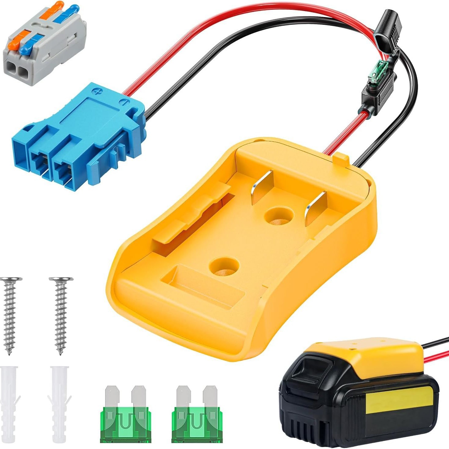 适用于得伟dewalt带保险座DIY适配器用于儿童骑行玩具车线束接头