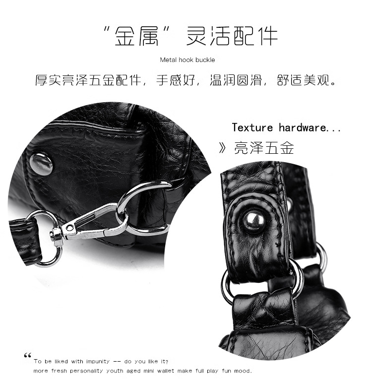 2023 New Mom Bag, washed leather casual commuting bag, women's large-capacity handbag, European and American style soft leather single-shoulder bag undefined