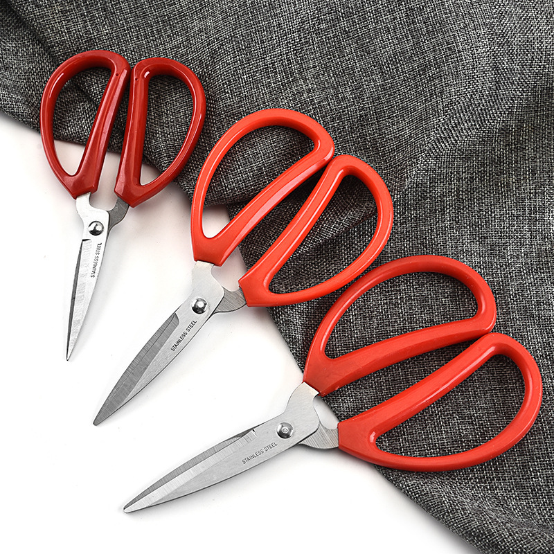 공장 도매 스테인레스 스틸 가정용 가위 플라스틱 손잡이 사무실 가위 민간 가위 주방 가위 학생 종이 절단 문구 가위