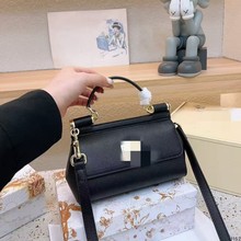 新款西西里手掌纹横款纯色单肩斜跨手提牛皮手袋真皮翻盖铂金女包